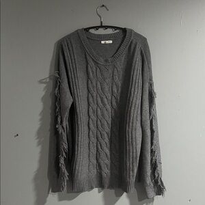 Maurices Gray Cable Knit Sweater Large